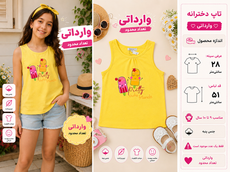 تاپ دخترانه وارداتی بستنی