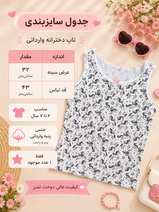 تاپ دخترانه یونیکورن وارداتی
